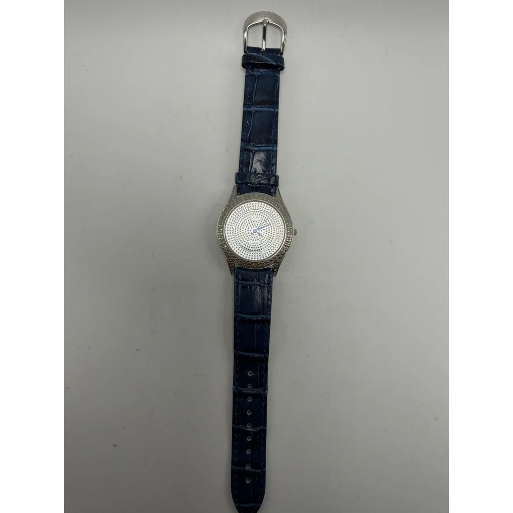Akribos XXIV New Battery Diamond Mens Watch AK464BU 35MM 7.75